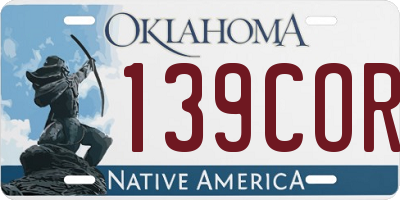 OK license plate 139COR