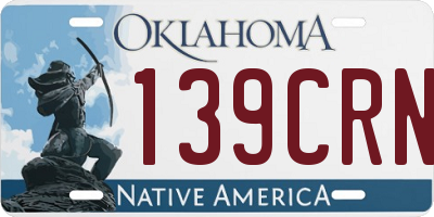 OK license plate 139CRN