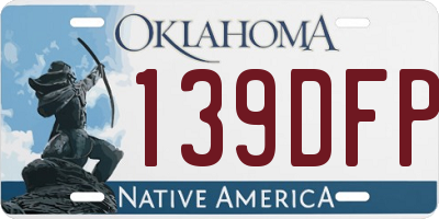 OK license plate 139DFP