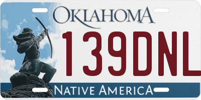 OK license plate 139DNL