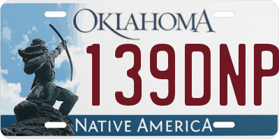 OK license plate 139DNP
