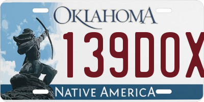 OK license plate 139DOX