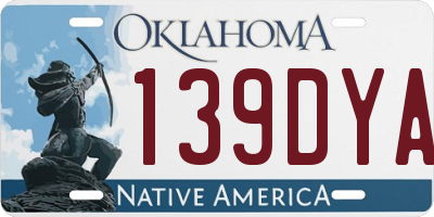 OK license plate 139DYA