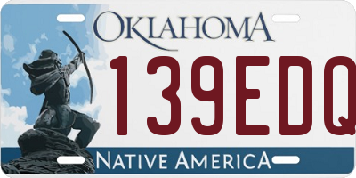 OK license plate 139EDQ