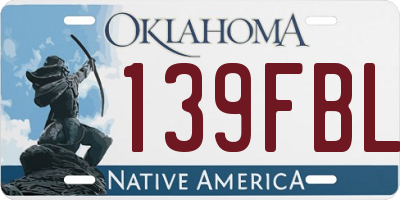 OK license plate 139FBL