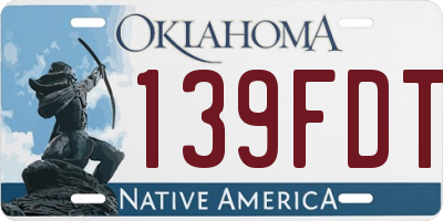 OK license plate 139FDT