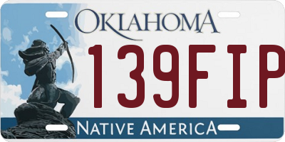 OK license plate 139FIP