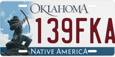 OK license plate 139FKA