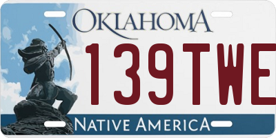OK license plate 139TWE