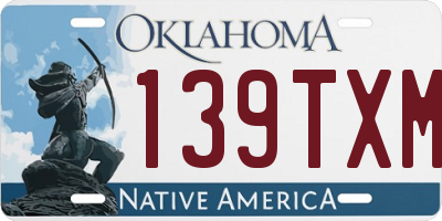 OK license plate 139TXM