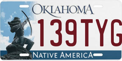 OK license plate 139TYG