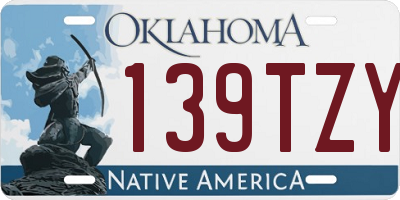 OK license plate 139TZY