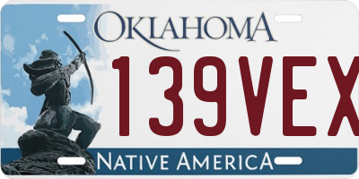 OK license plate 139VEX