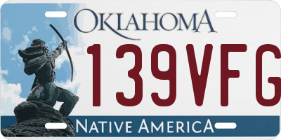 OK license plate 139VFG