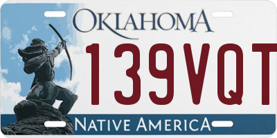 OK license plate 139VQT