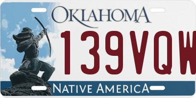 OK license plate 139VQW