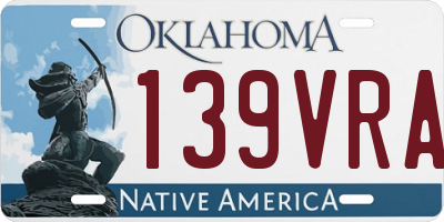 OK license plate 139VRA