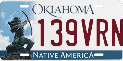 OK license plate 139VRN