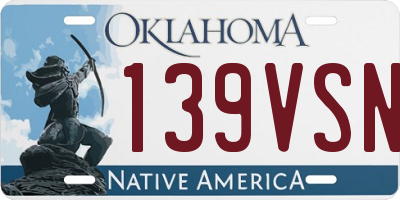 OK license plate 139VSN