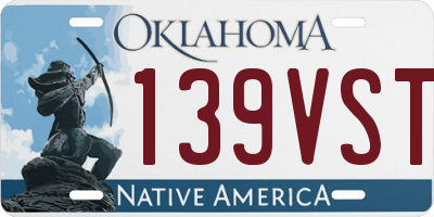 OK license plate 139VST