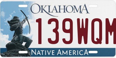 OK license plate 139WQM