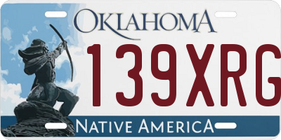 OK license plate 139XRG