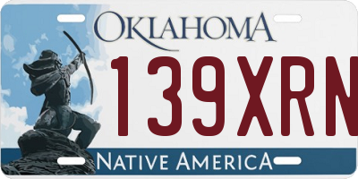 OK license plate 139XRN