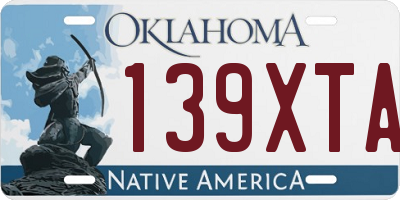 OK license plate 139XTA
