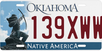 OK license plate 139XWW