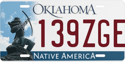 OK license plate 139ZGE