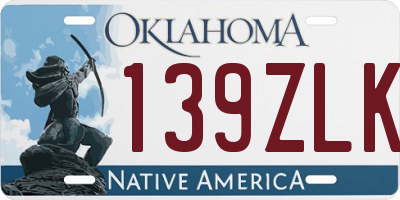 OK license plate 139ZLK