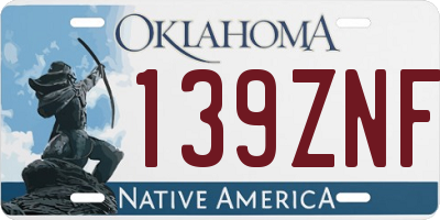 OK license plate 139ZNF