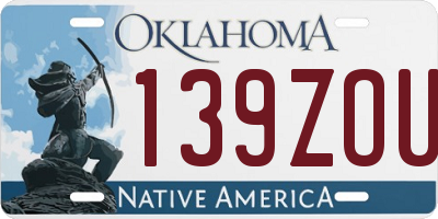 OK license plate 139ZOU