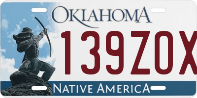 OK license plate 139ZOX