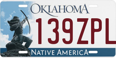 OK license plate 139ZPL