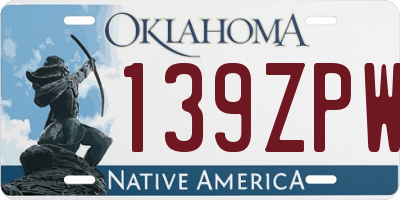 OK license plate 139ZPW