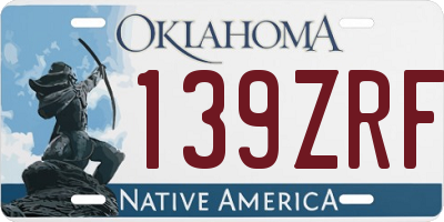OK license plate 139ZRF
