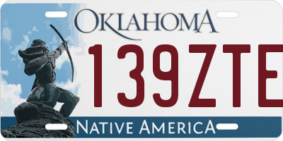 OK license plate 139ZTE
