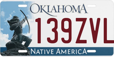 OK license plate 139ZVL