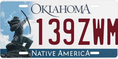 OK license plate 139ZWM