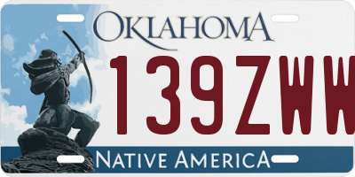 OK license plate 139ZWW