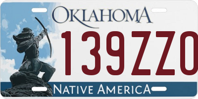 OK license plate 139ZZO