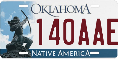 OK license plate 140AAE
