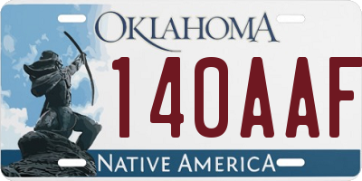 OK license plate 140AAF