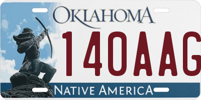 OK license plate 140AAG