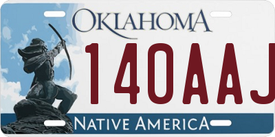 OK license plate 140AAJ