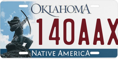 OK license plate 140AAX