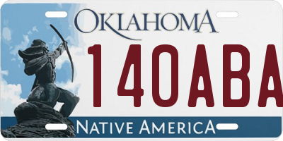 OK license plate 140ABA