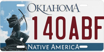 OK license plate 140ABF