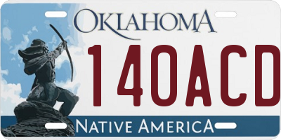 OK license plate 140ACD